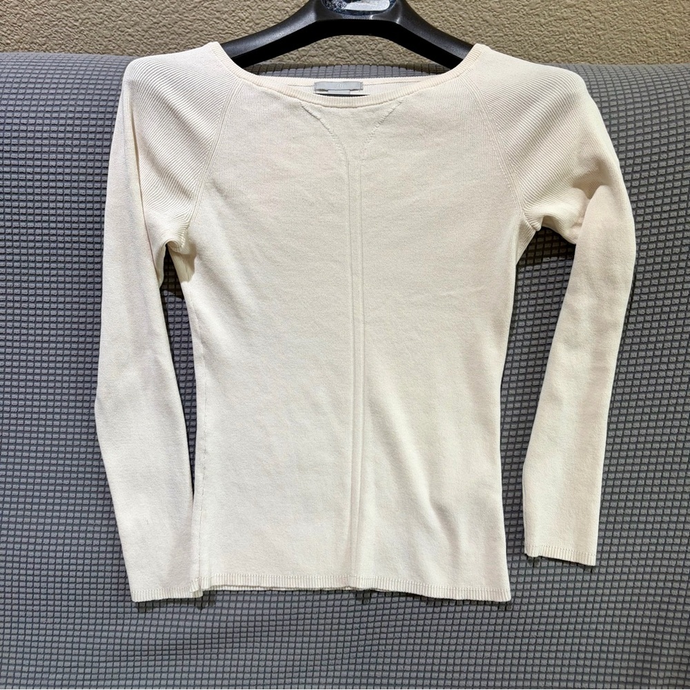 H&M long sleeve sweater, white/cream, small